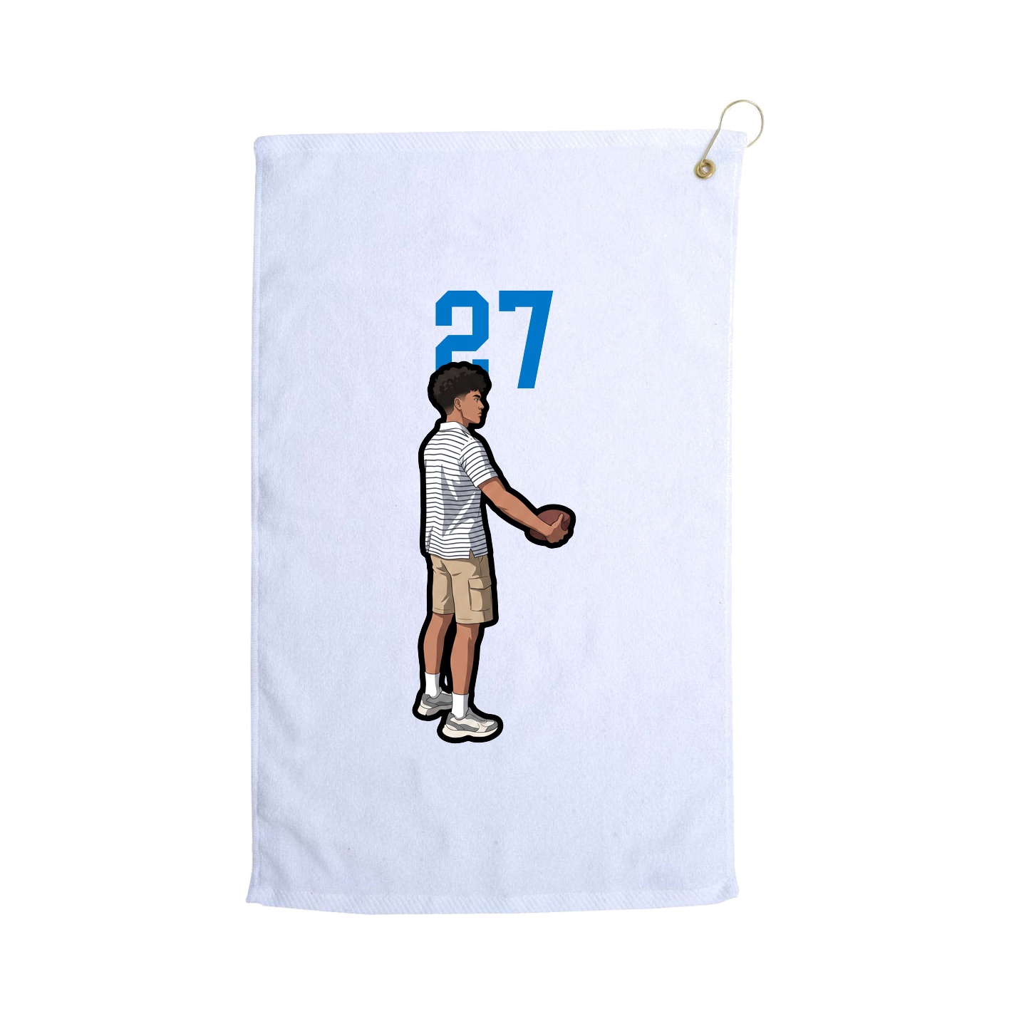 Golf Towel — Number Top in White