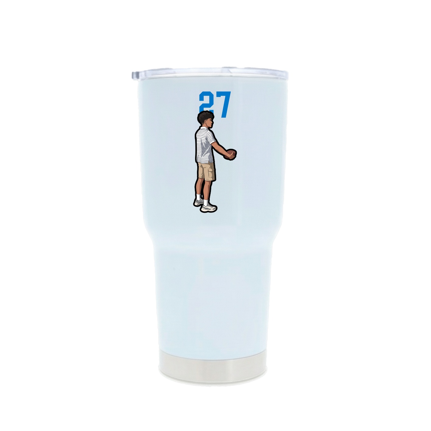 30oz Stainless Steel Tumbler — Number Top in White