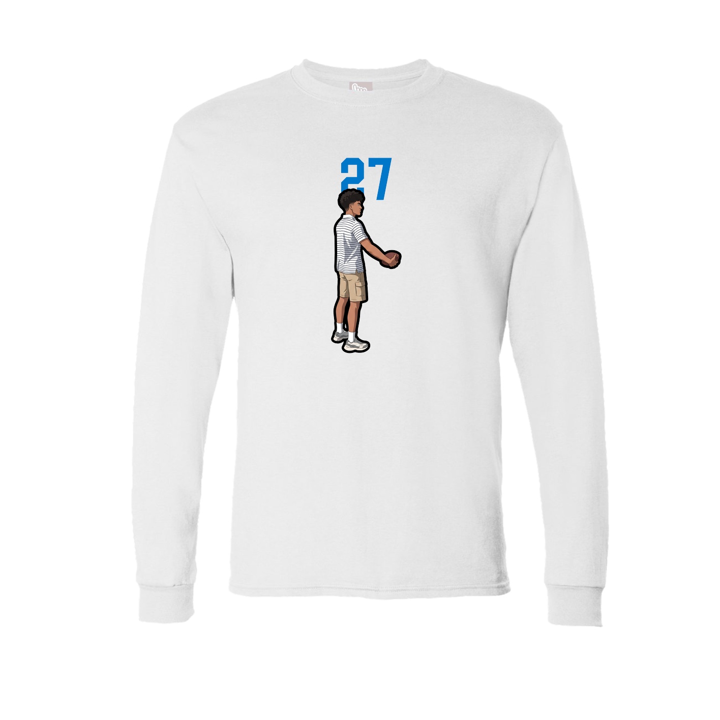 Long Sleeve Tee — Number Top in White