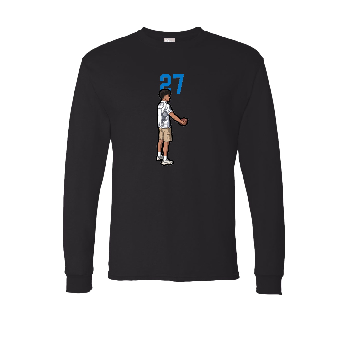 Long Sleeve Tee — Number Top in Black