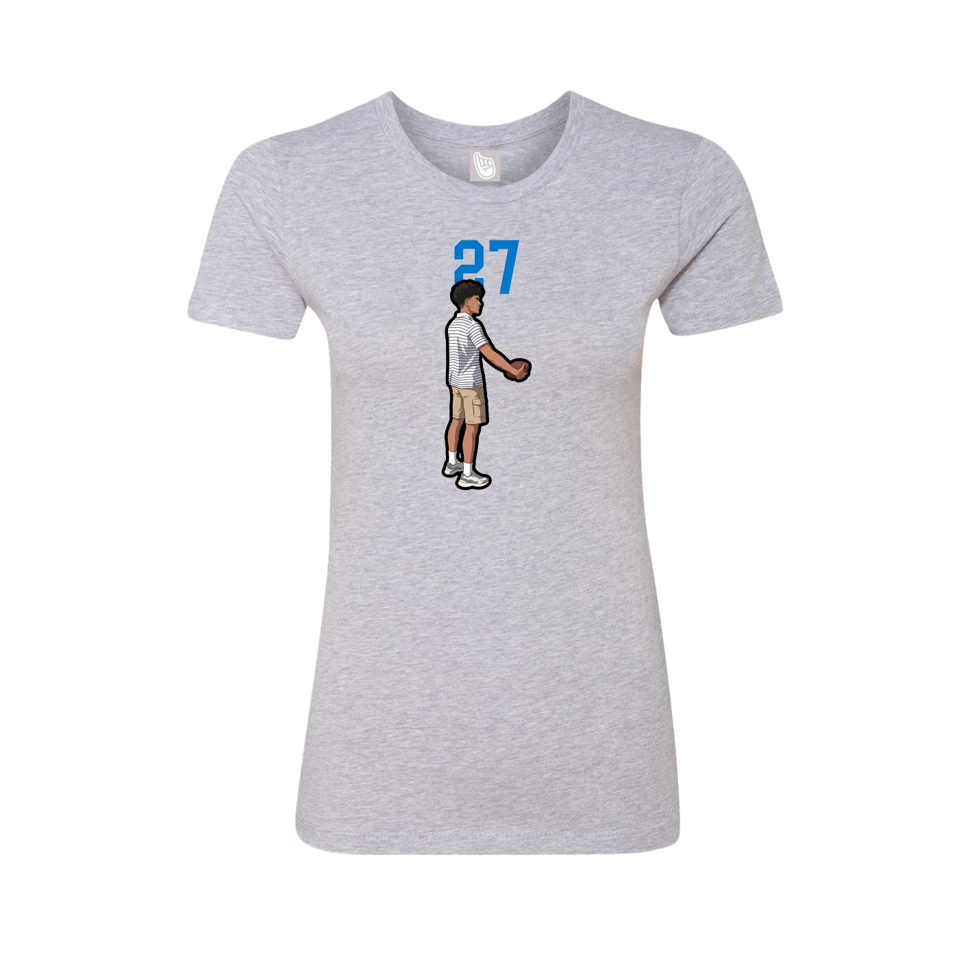 Fitted Women's Tee — Number Top in Grey