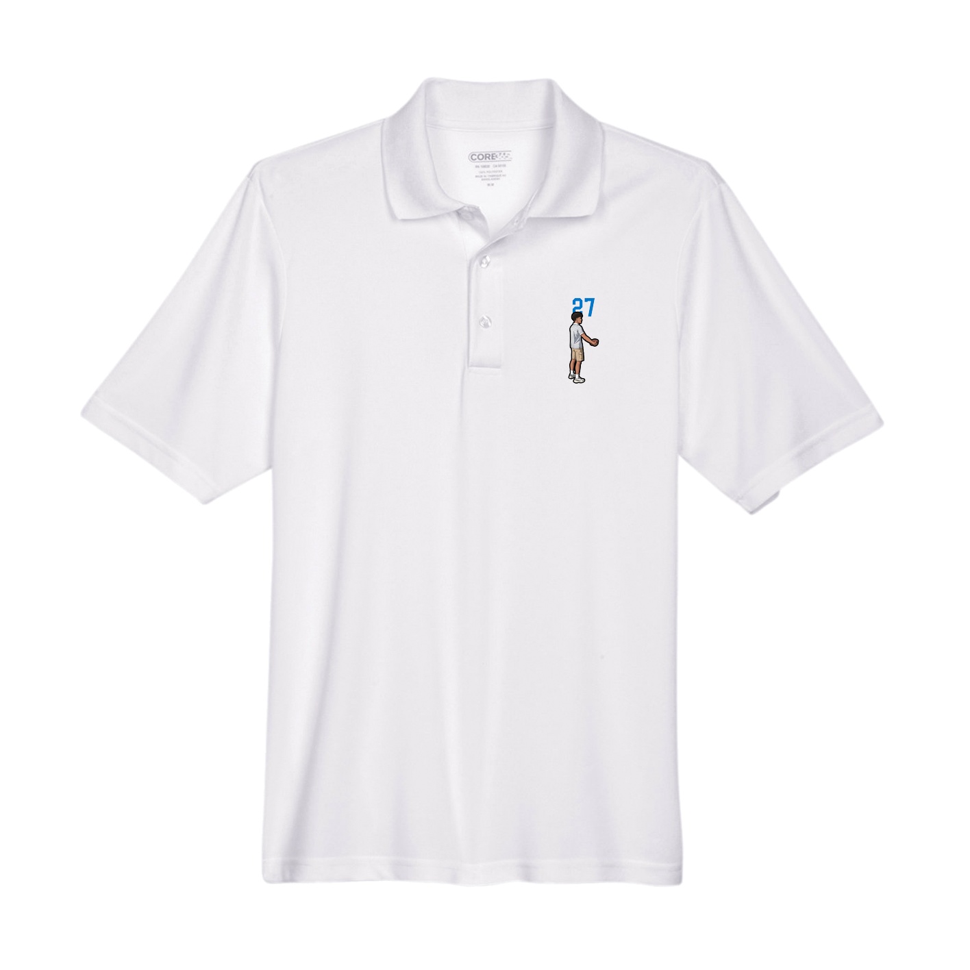Performance Polo — Number Top in White