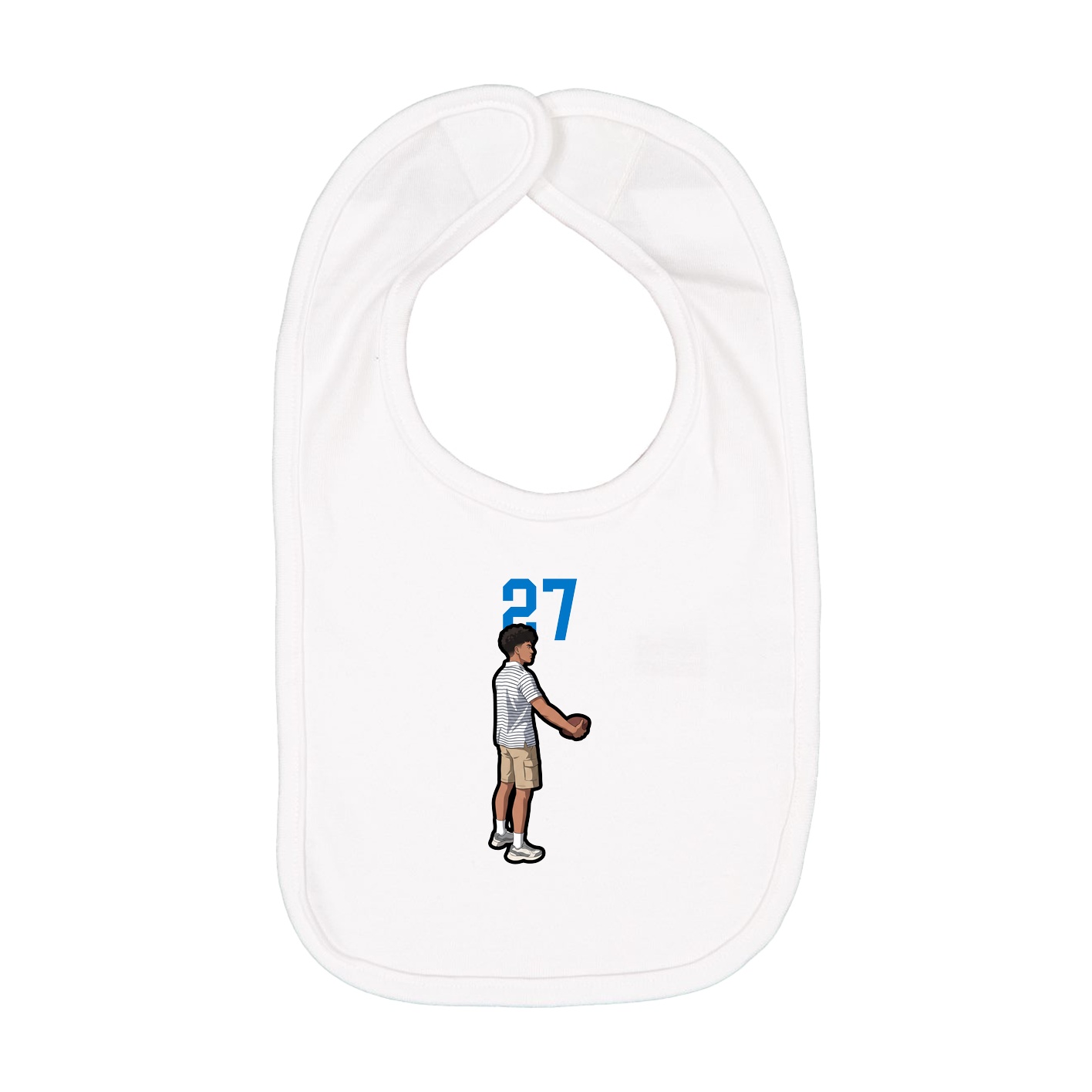 Infant Bib — Number Top in White