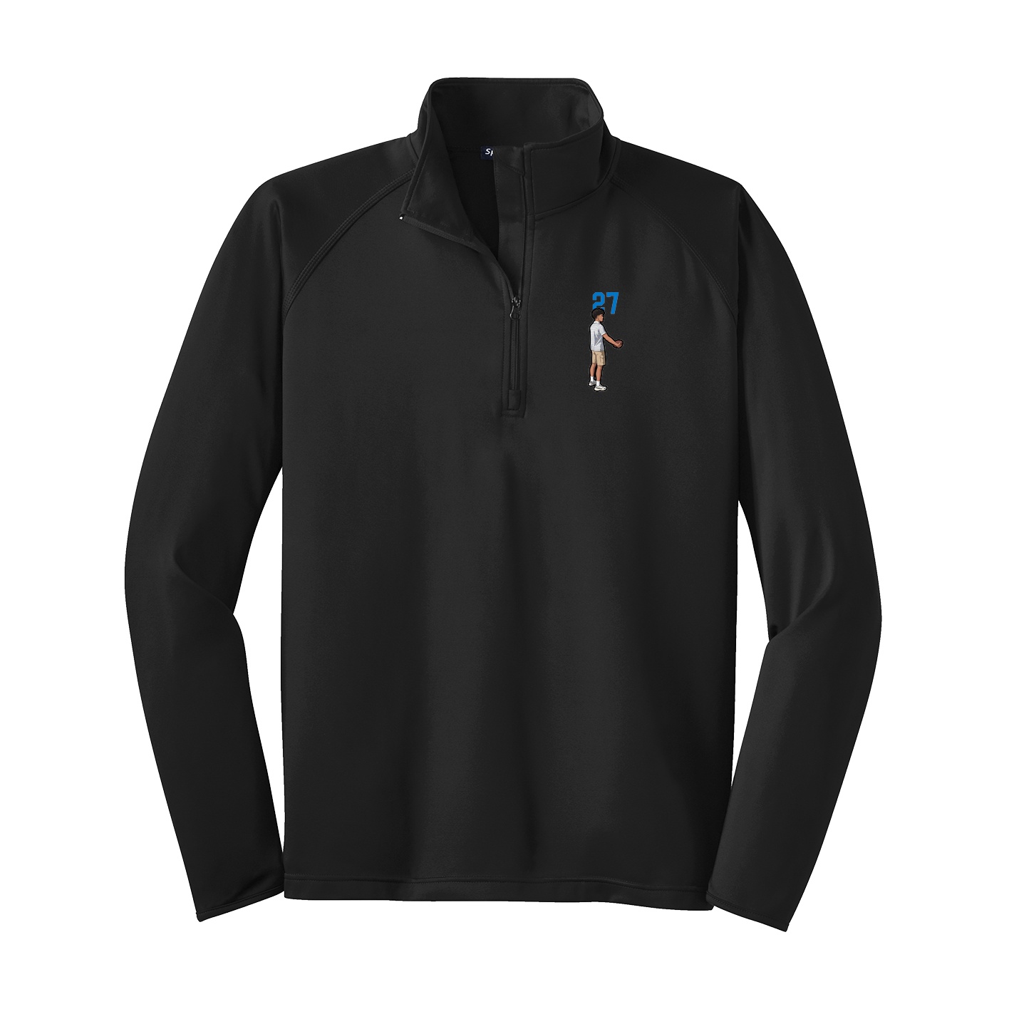Q-Zip Pullover — Number Top in Black