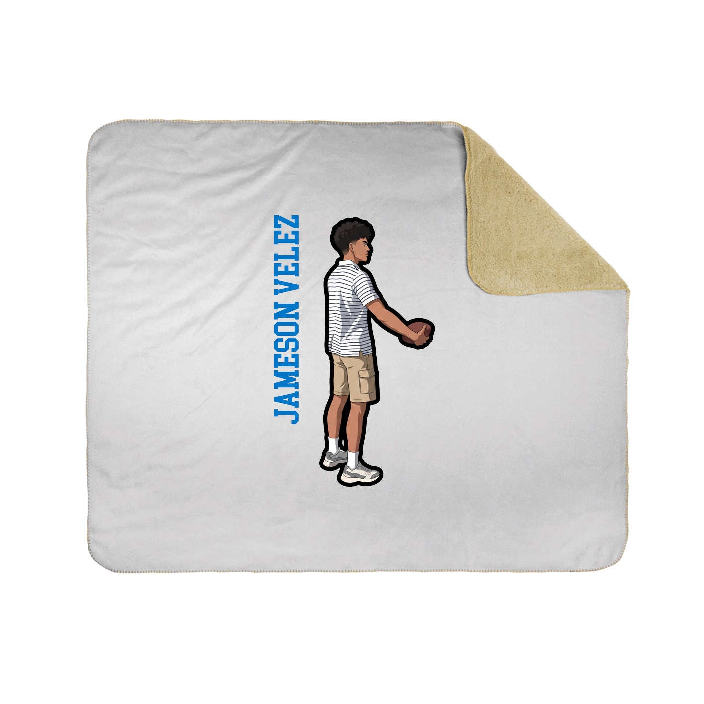 Throw Blanket — Name Vertical in White