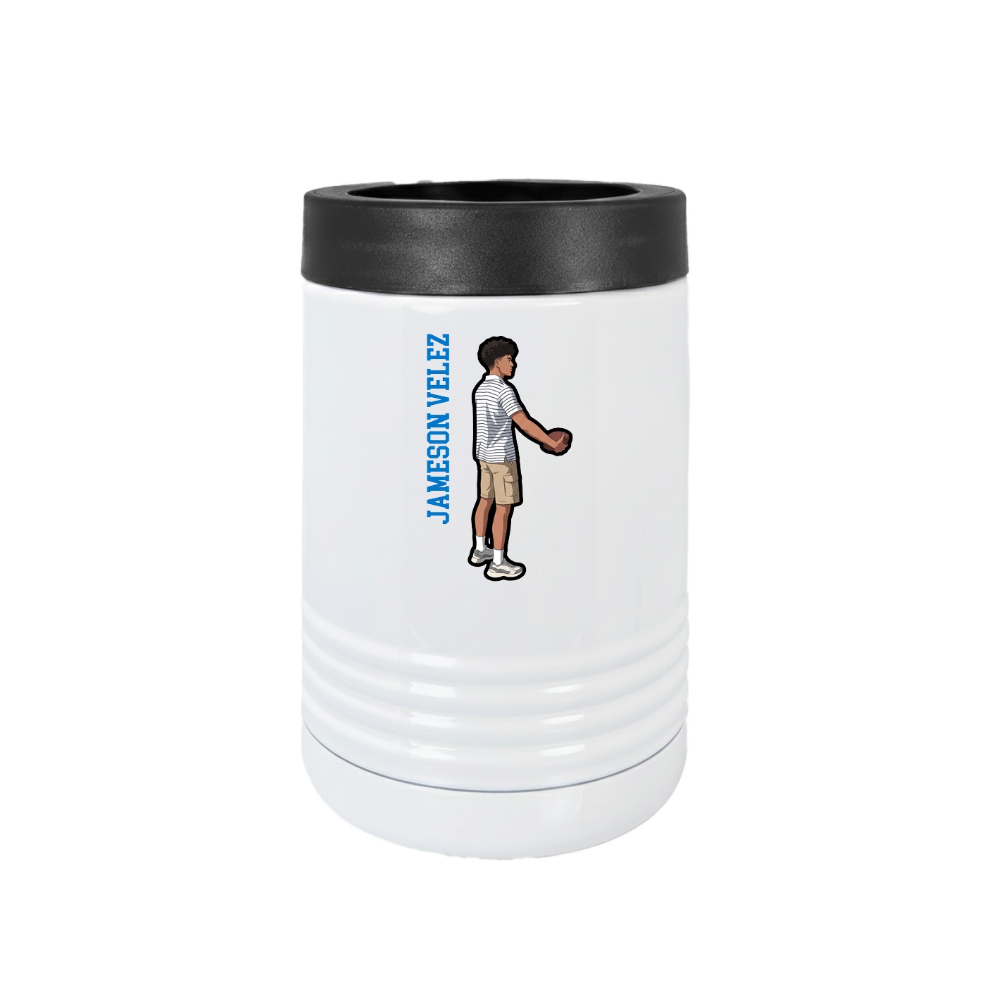 Beverage Holder — Name Vertical in White