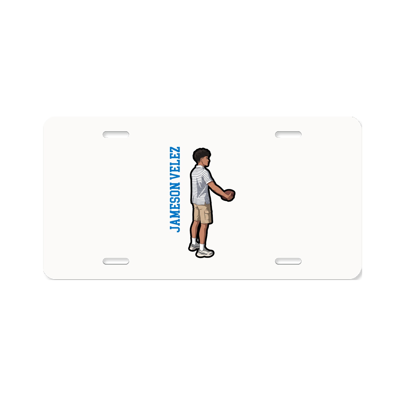 License Plate — Name Vertical in Classic
