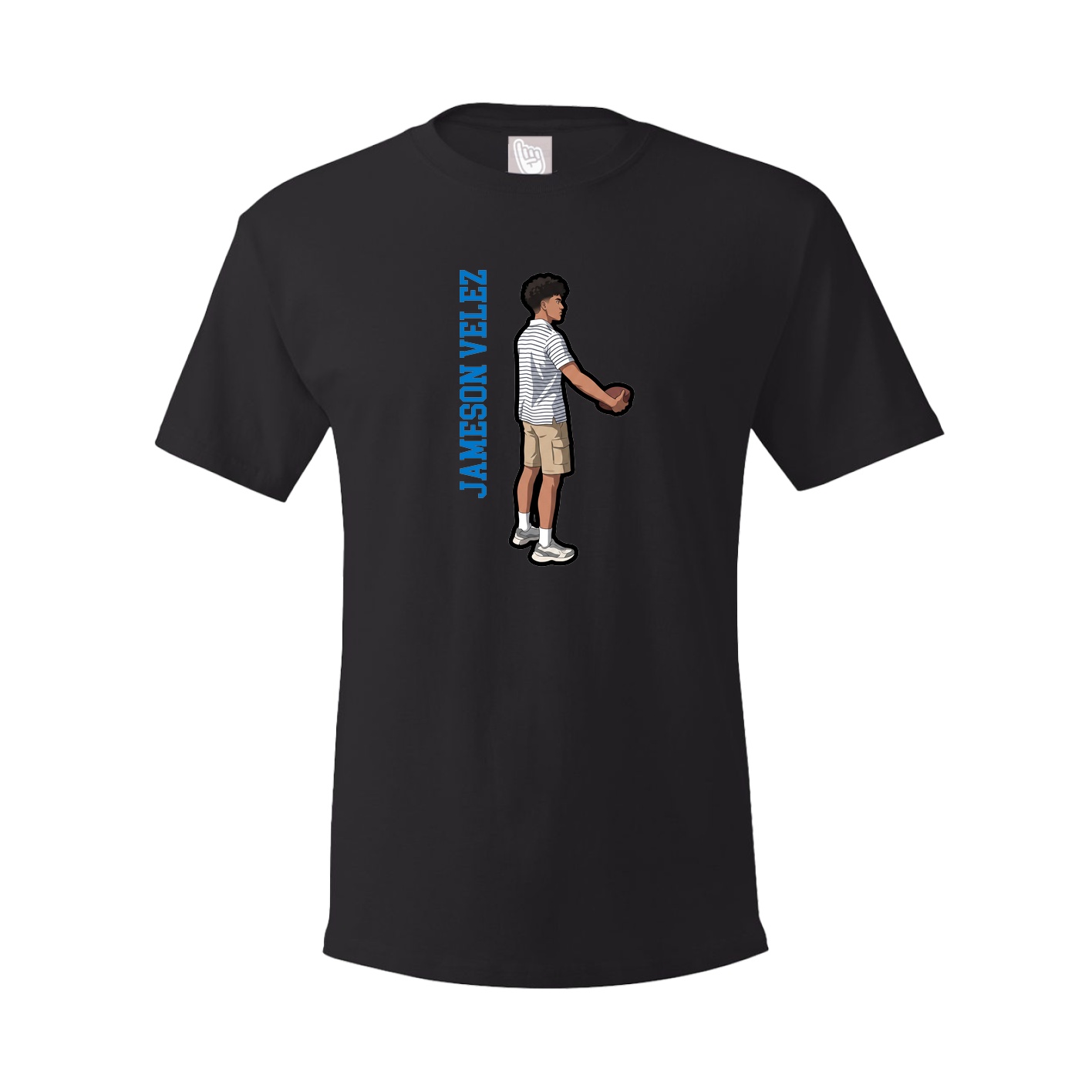 Youth Tee — Name Vertical in Black