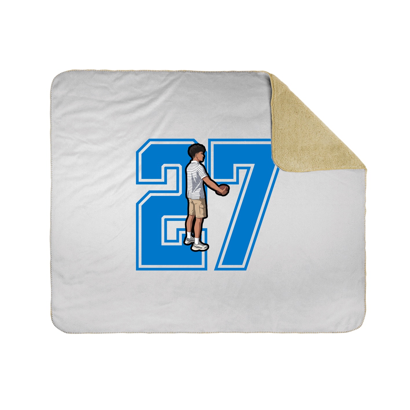 Throw Blanket — Number in White