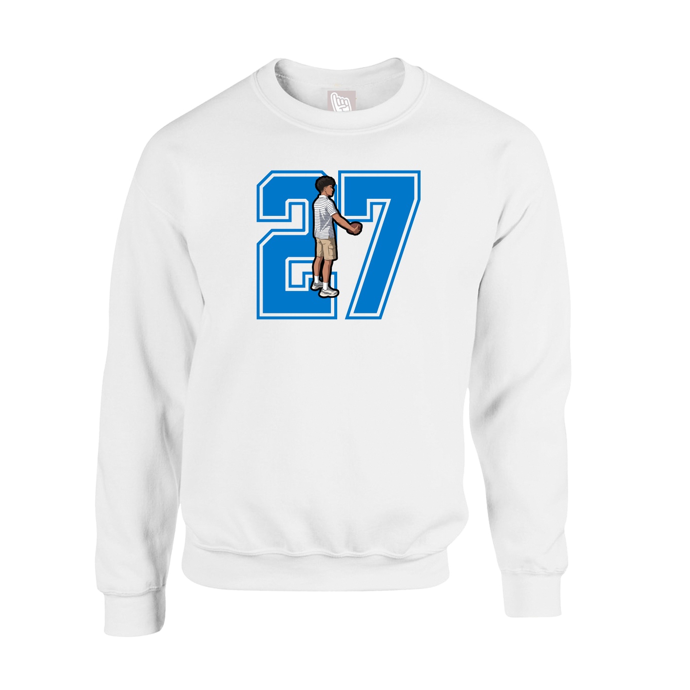 Fleece Crew — Number in White