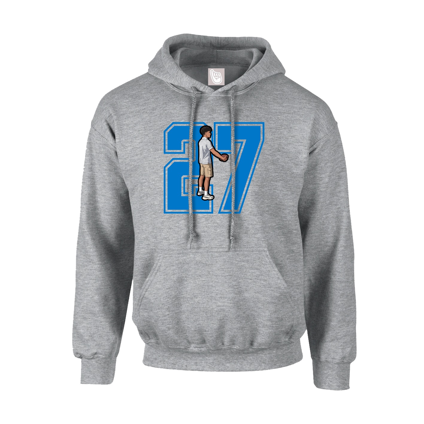 Youth Hoodie — Number in Grey