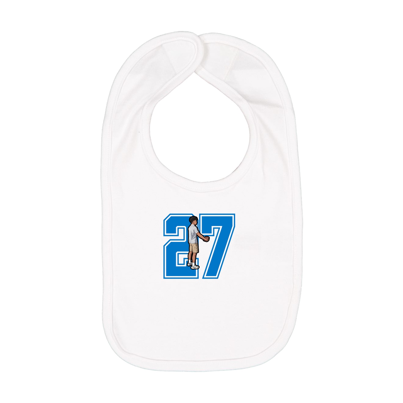 Infant Bib — Number in White