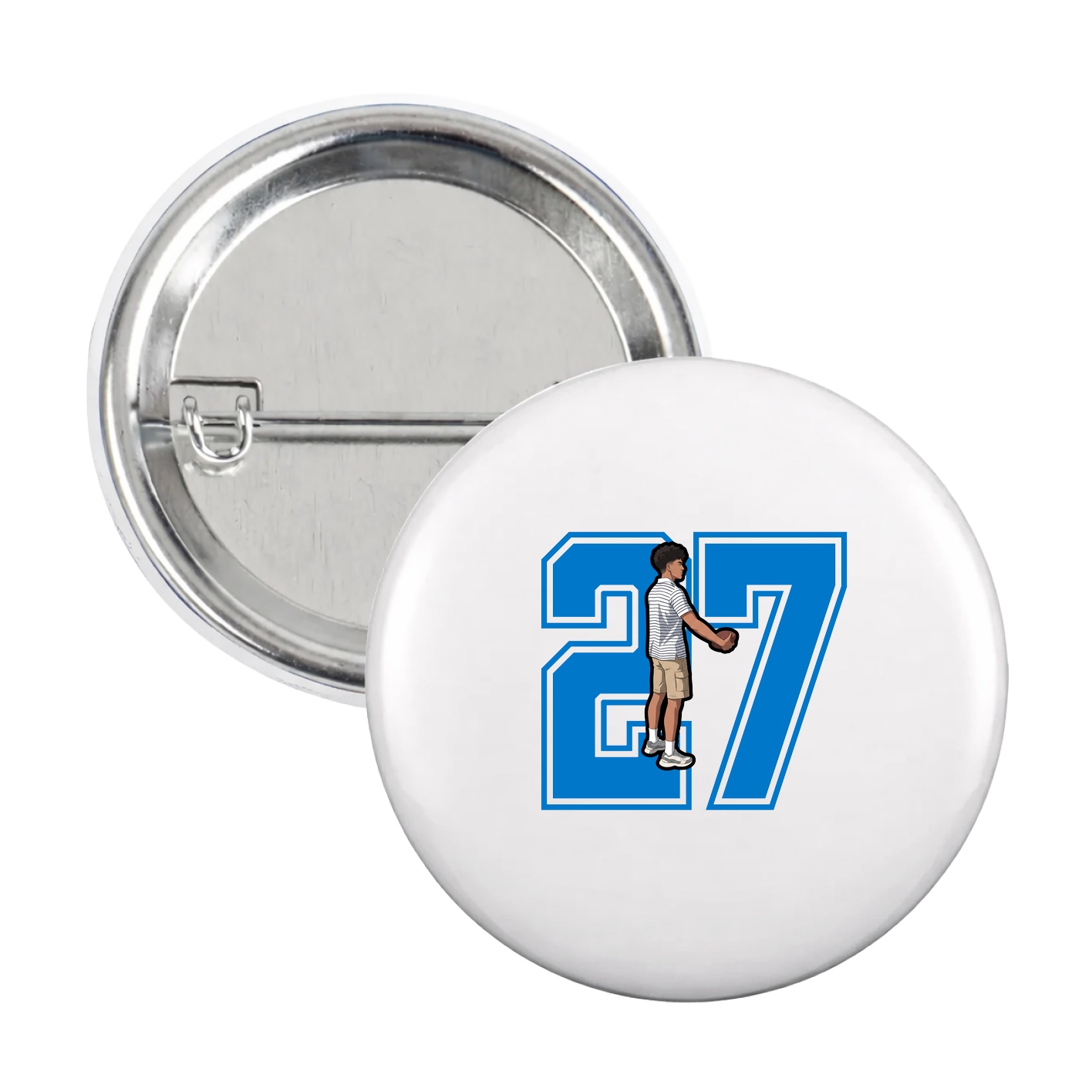 Game Day Button — Number in White