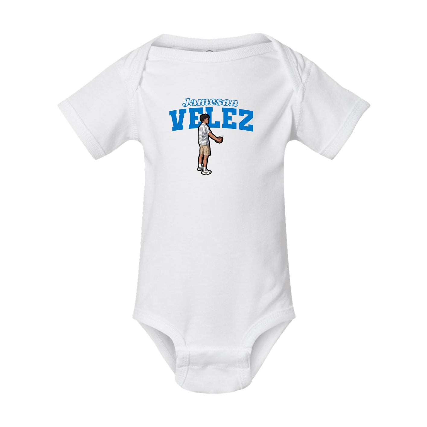 Baby Onesie — Name Arch in White