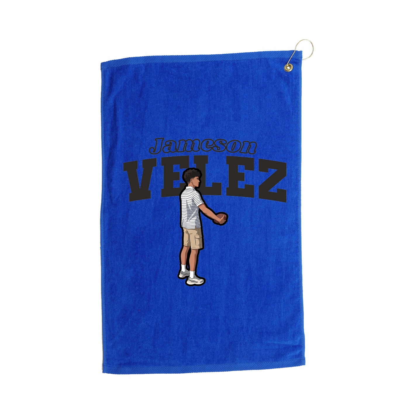 Golf Towel — Name Arch in Royal
