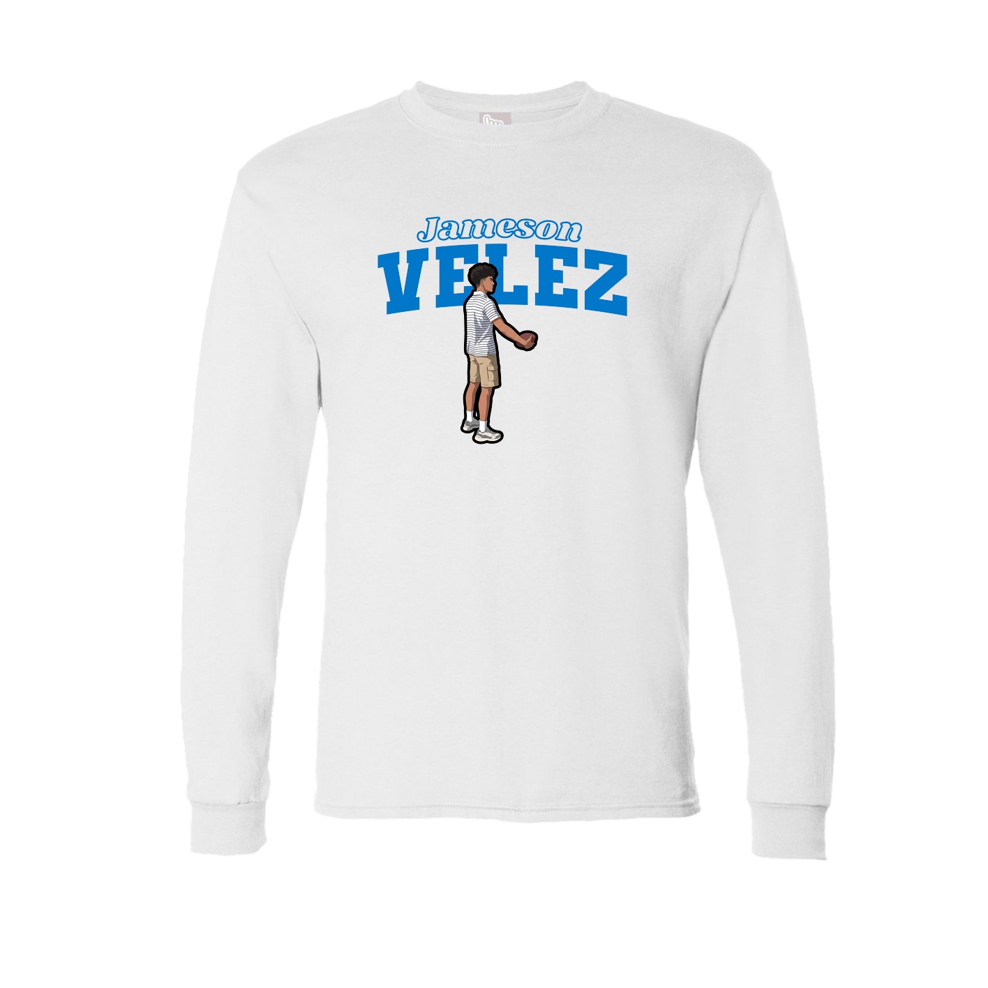 Long Sleeve Tee — Name Arch in White