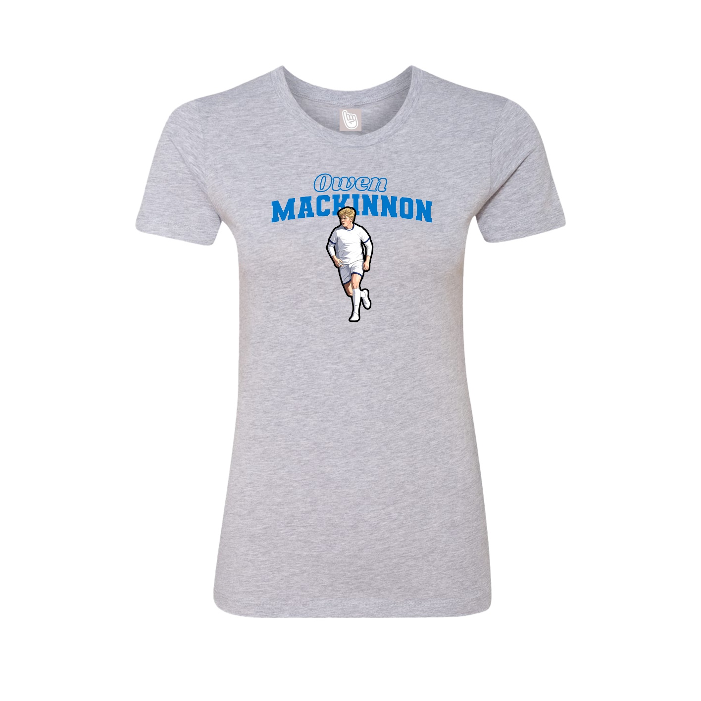 Fitted Women's Tee — Name Arch in Grey