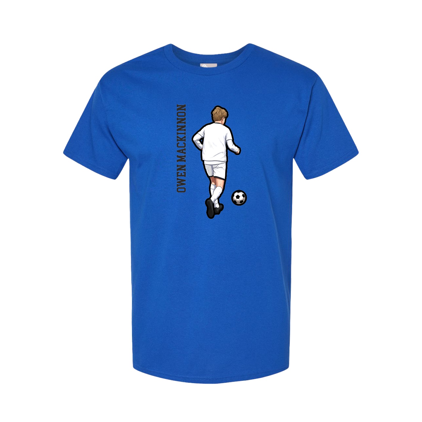 Youth Tee — Name Vertical in Royal