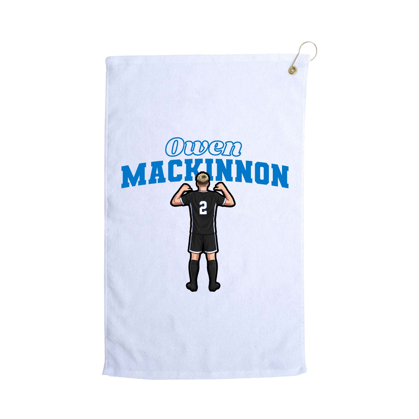 Golf Towel — Name Arch in White