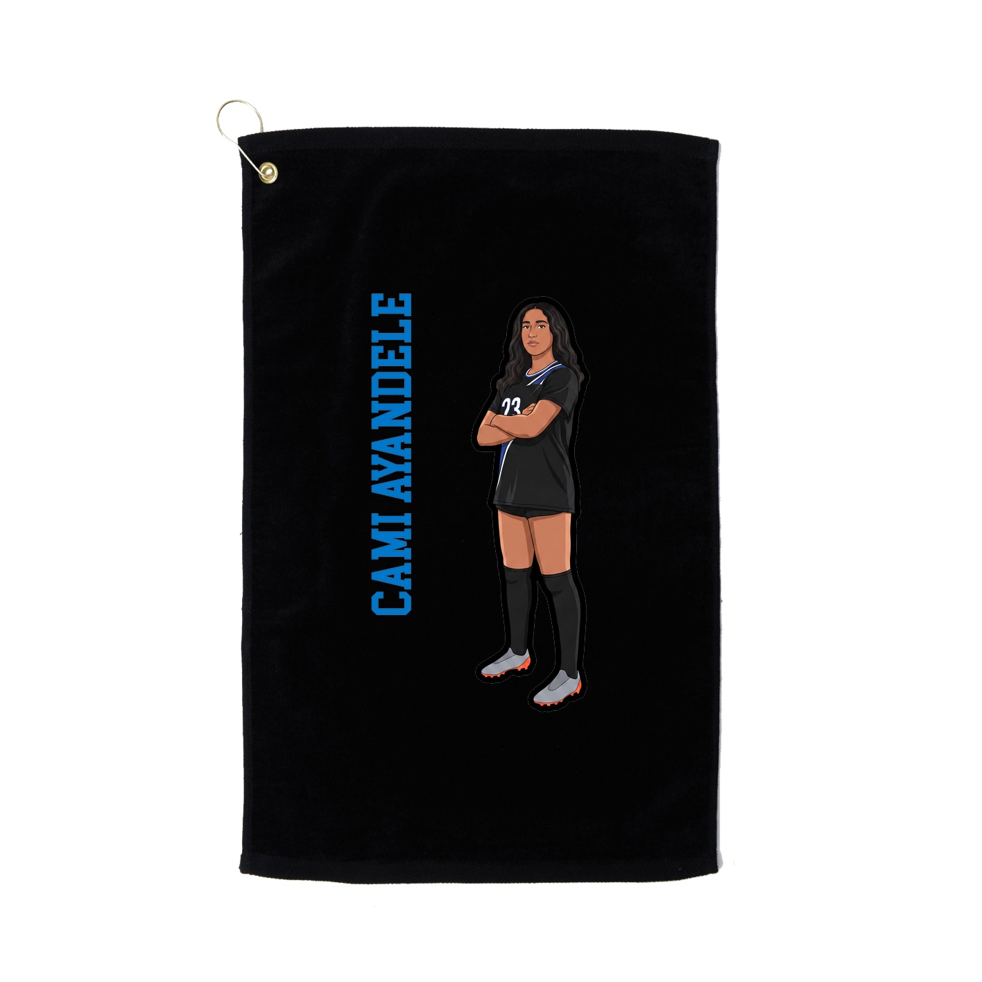 Golf Towel — Name Vertical in Black