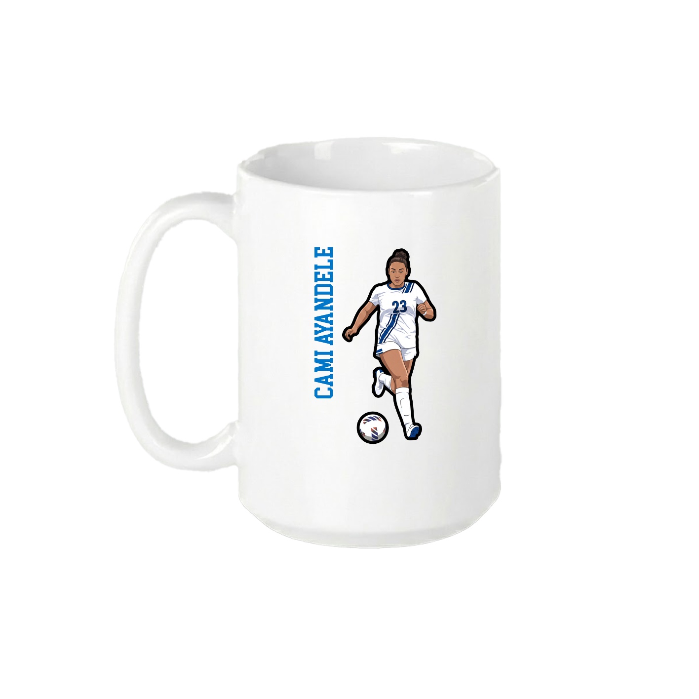 15oz Coffee Mug — Name Vertical in White