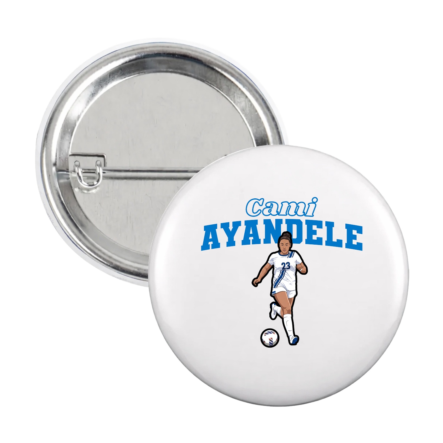 Game Day Button — Name Arch in White