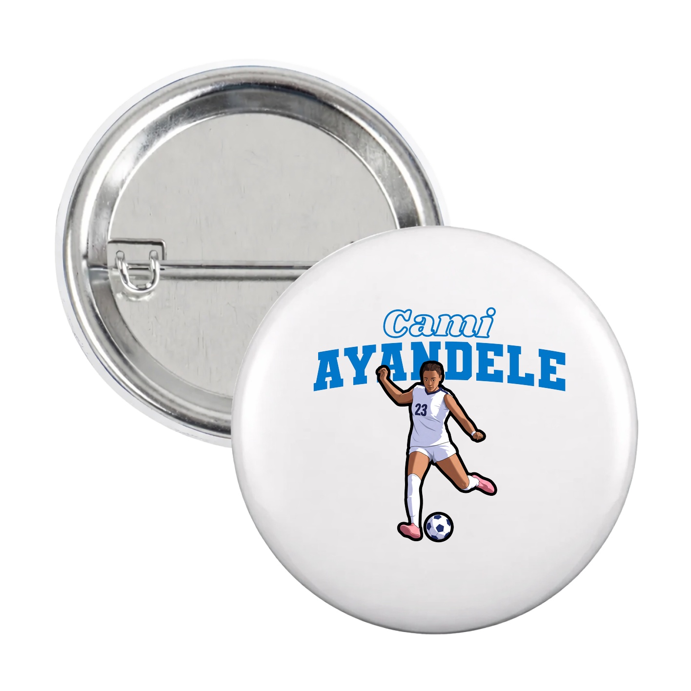 Game Day Button — Name Arch in White