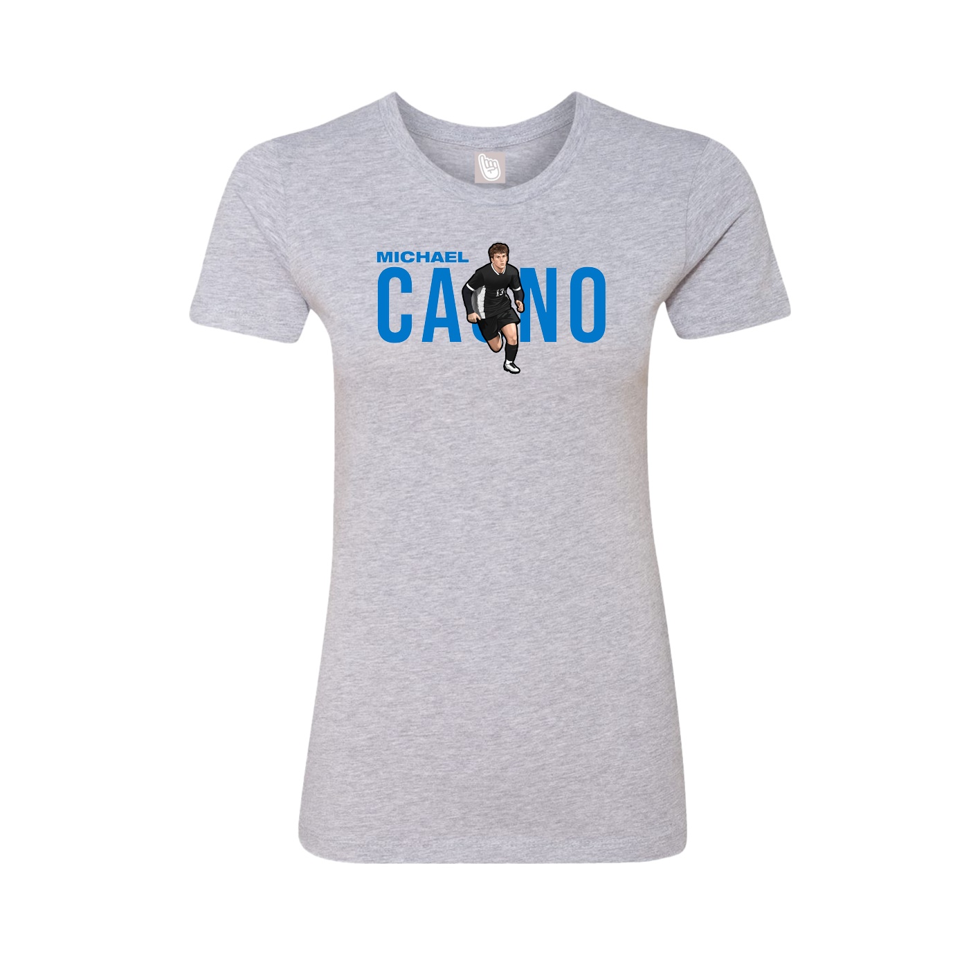 Fitted Women's Tee — Player Name in Grey