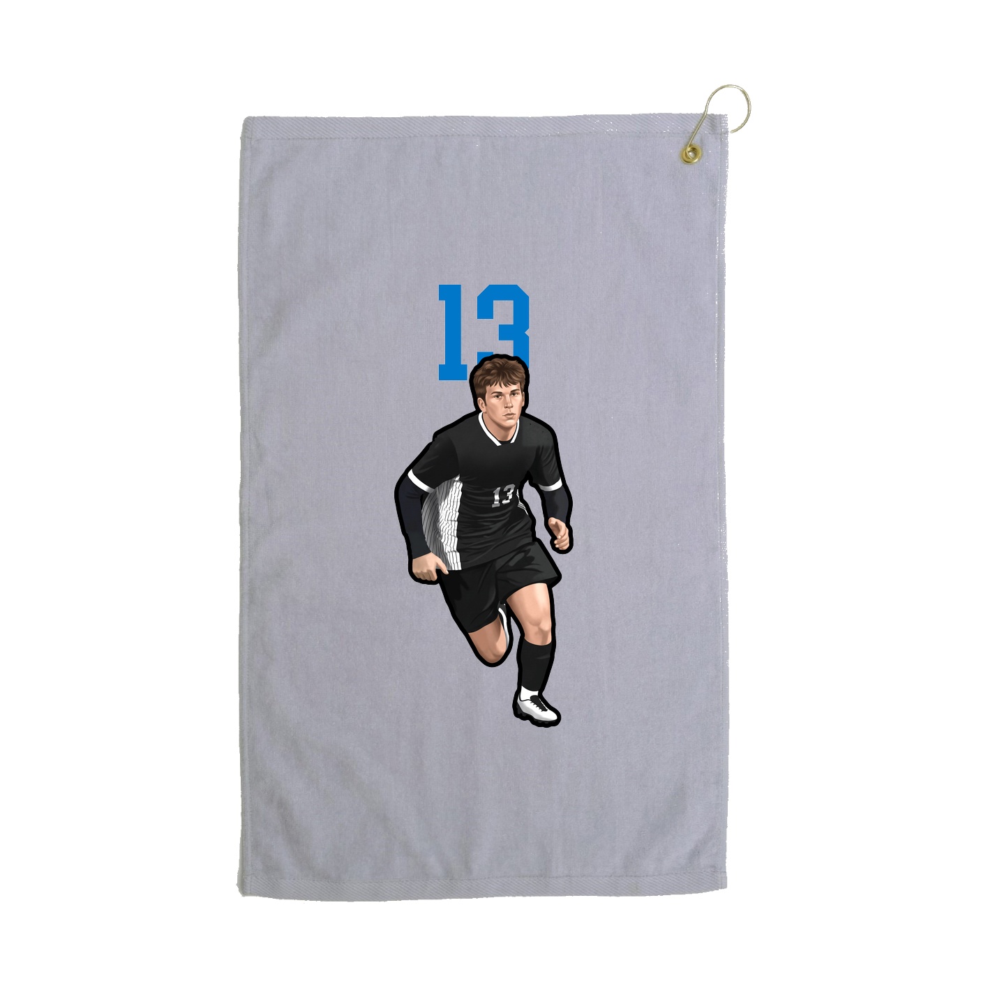 Golf Towel — Number Top in Grey