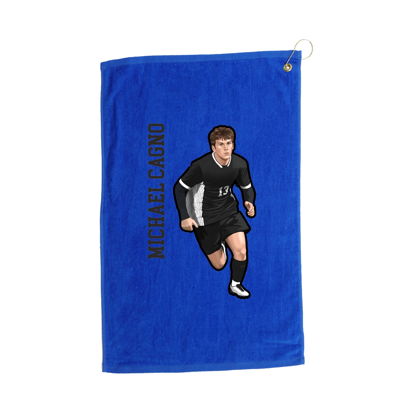 Golf Towel — Name Vertical in Royal