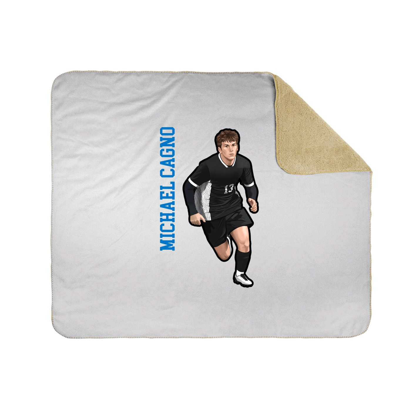 Throw Blanket — Name Vertical in White