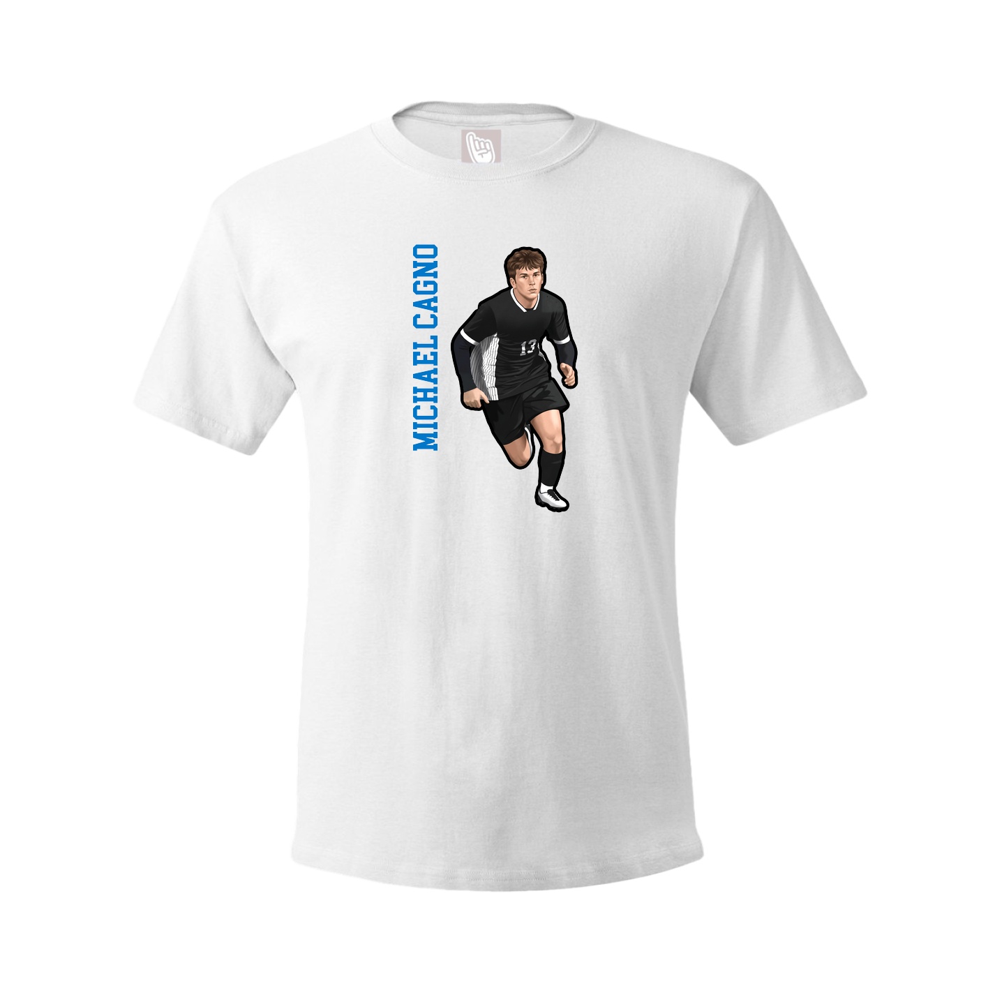 Youth Tee — Name Vertical in White