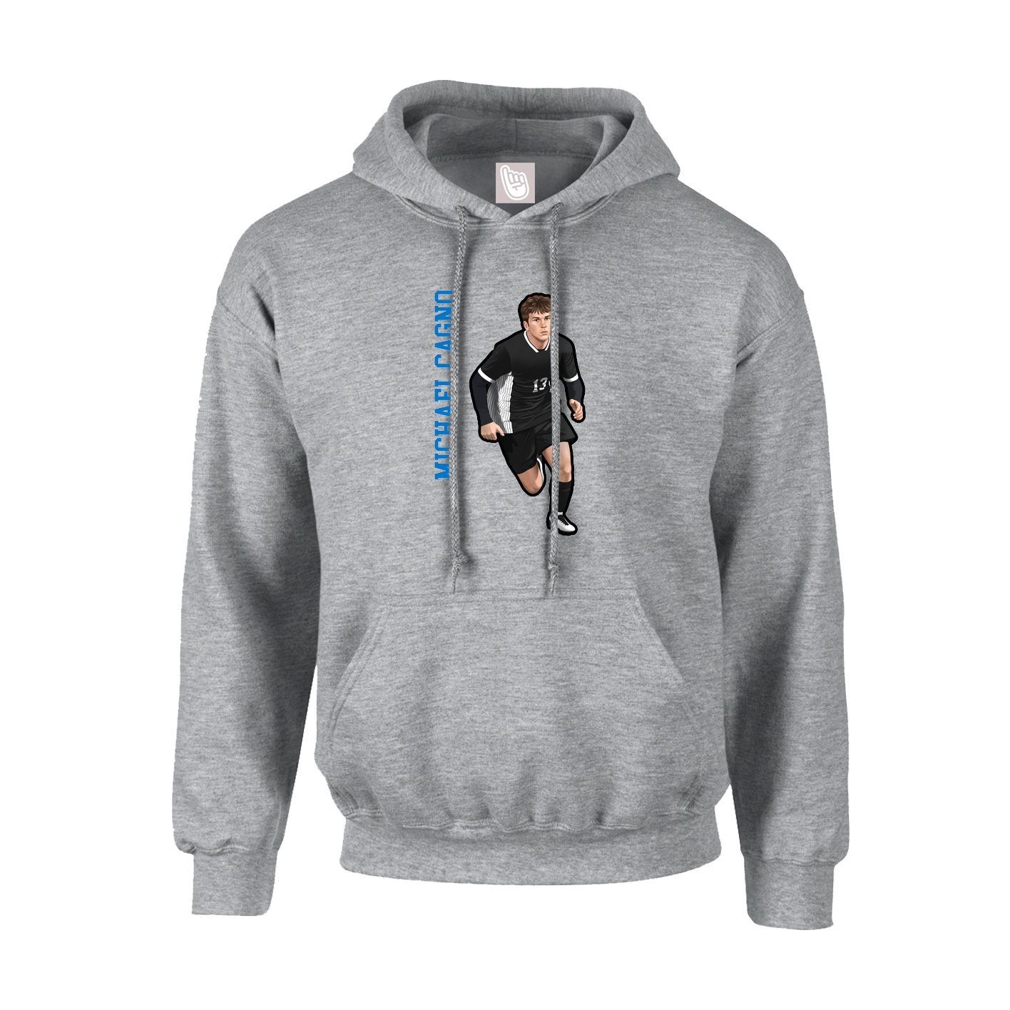 Hoodie — Name Vertical in Grey
