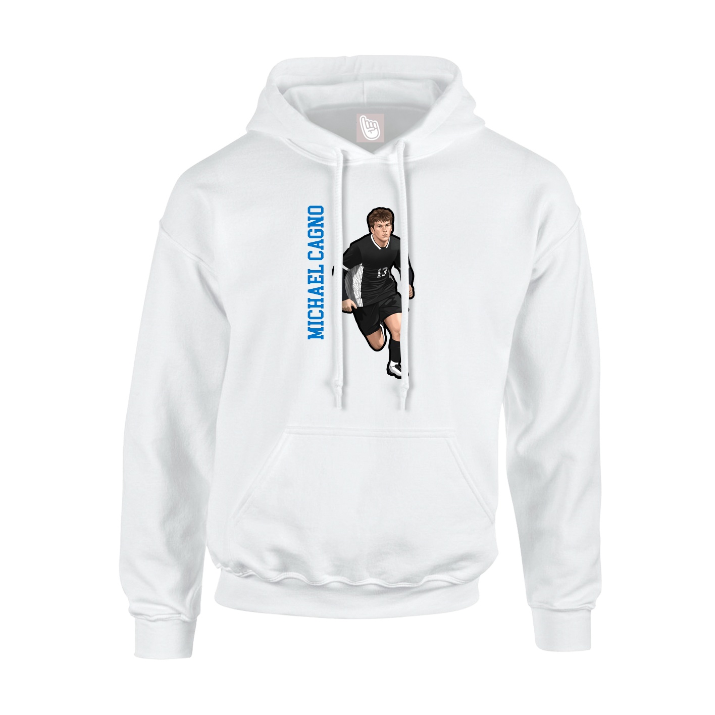 Youth Hoodie — Name Vertical in White