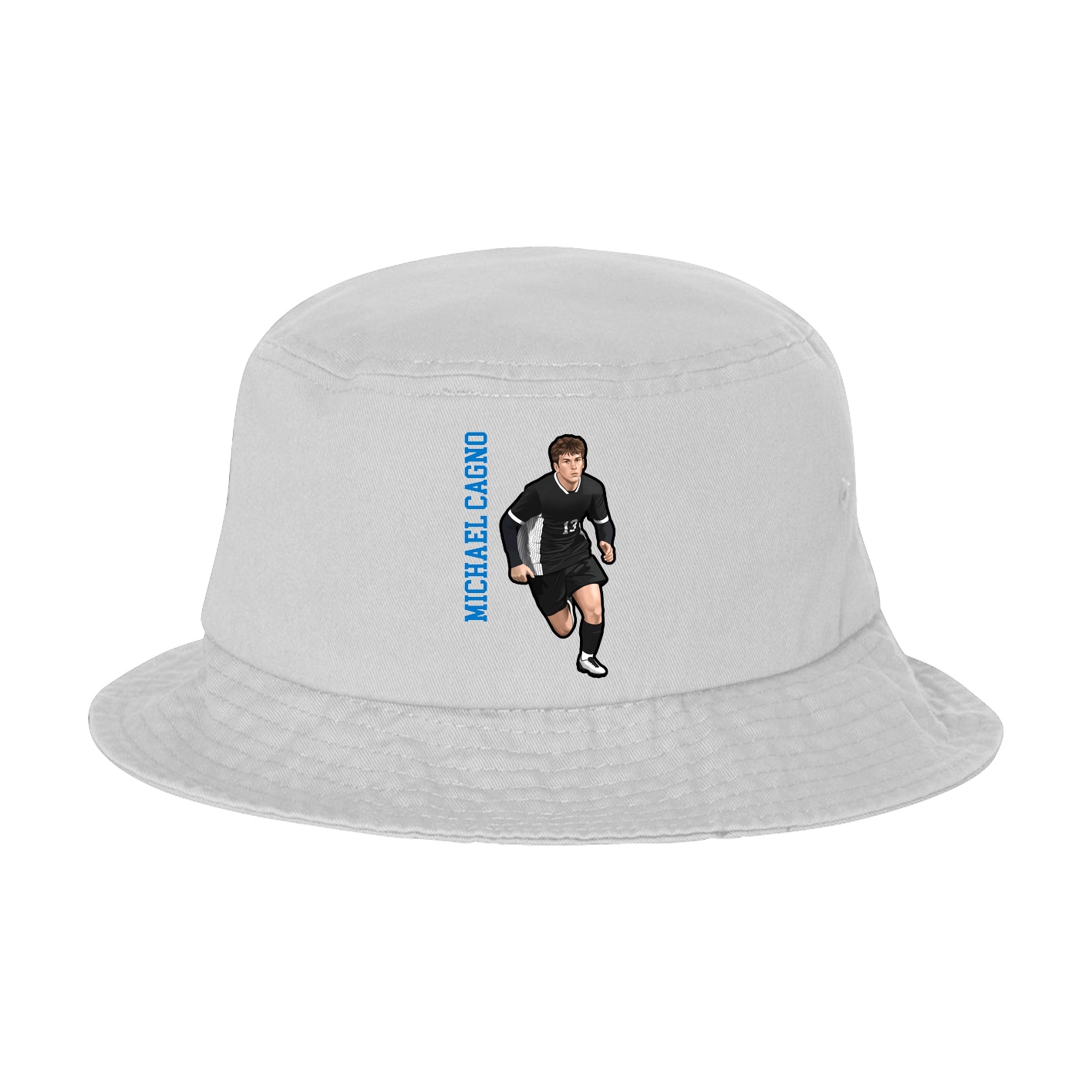 Bucket Cap — Name Vertical in White