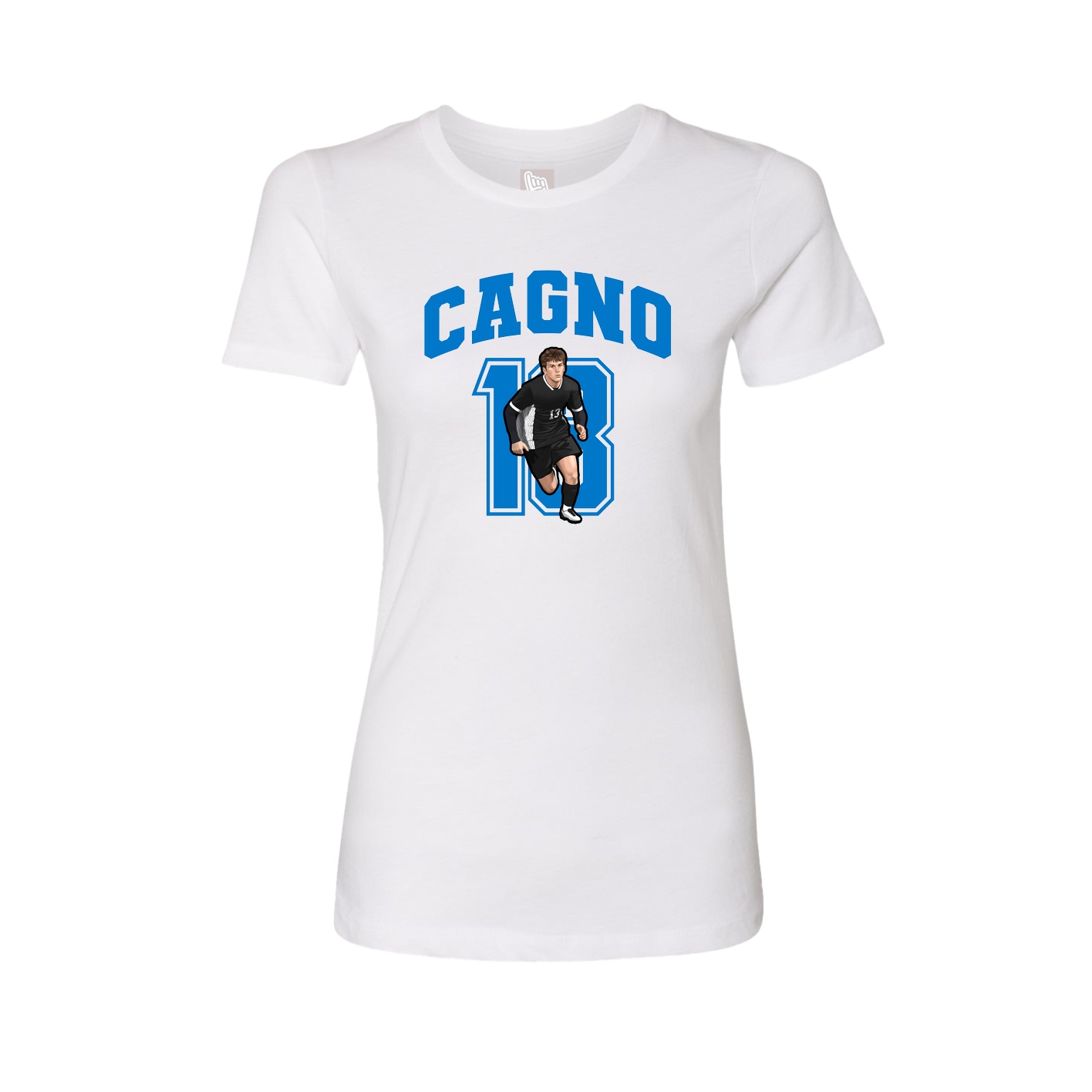 Fitted Women's Tee — Number in White