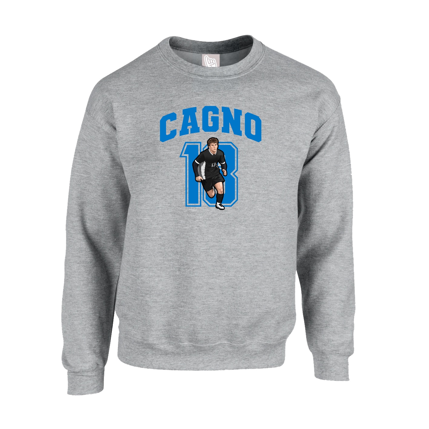 Fleece Crew — Number in Grey
