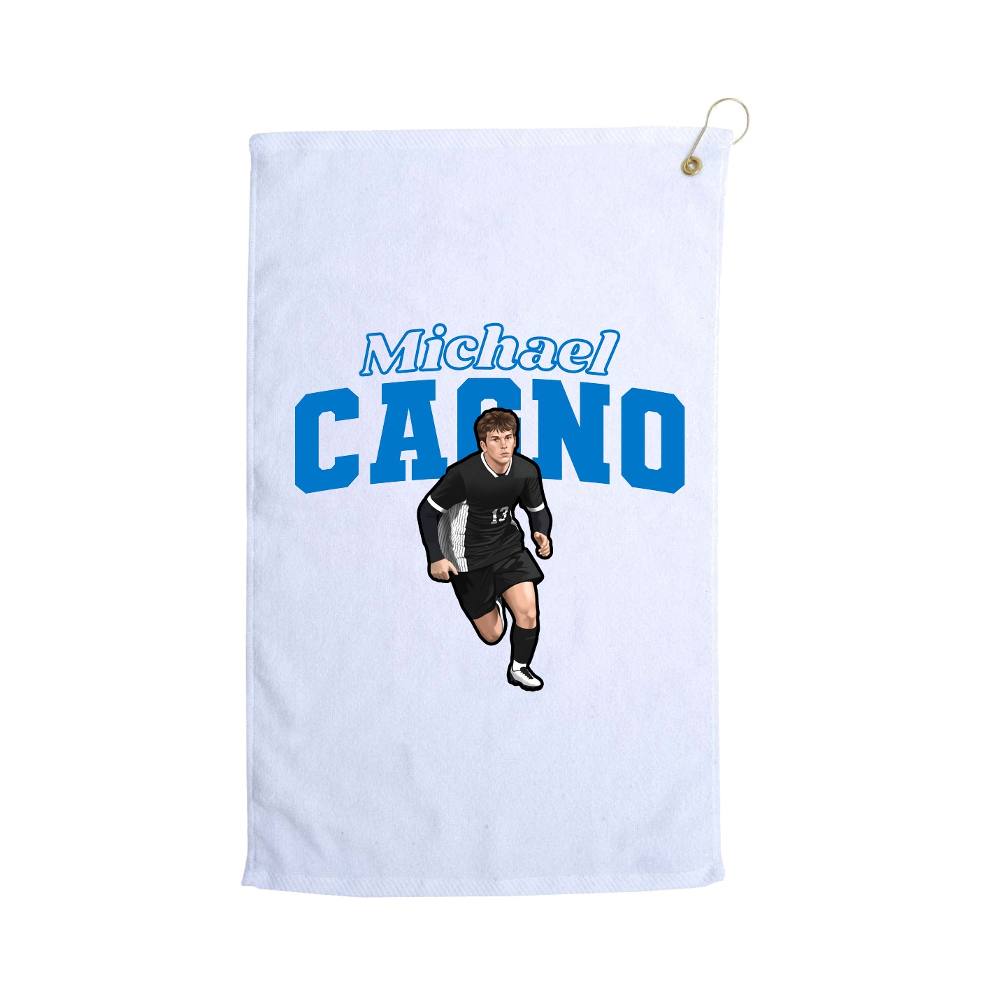 Golf Towel — Name Arch in White