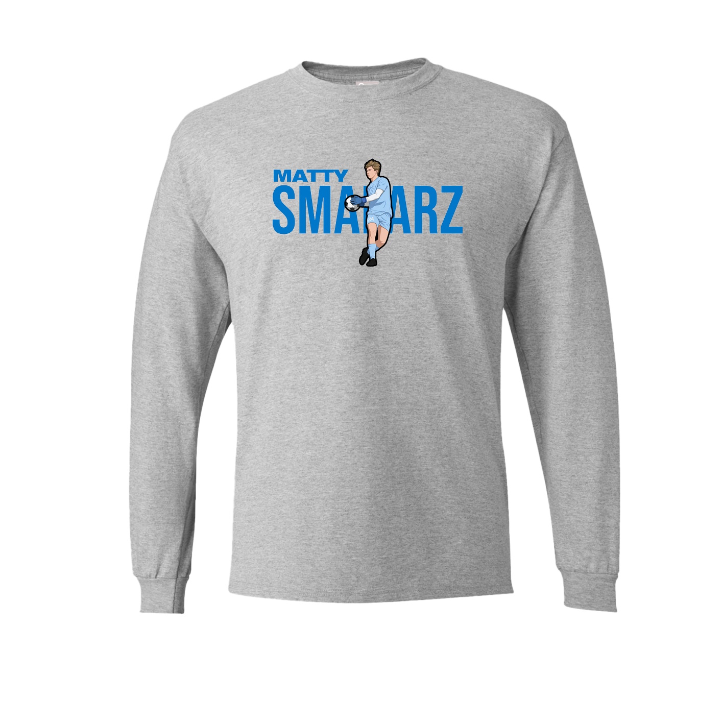 Long Sleeve Tee — Player Name in Grey