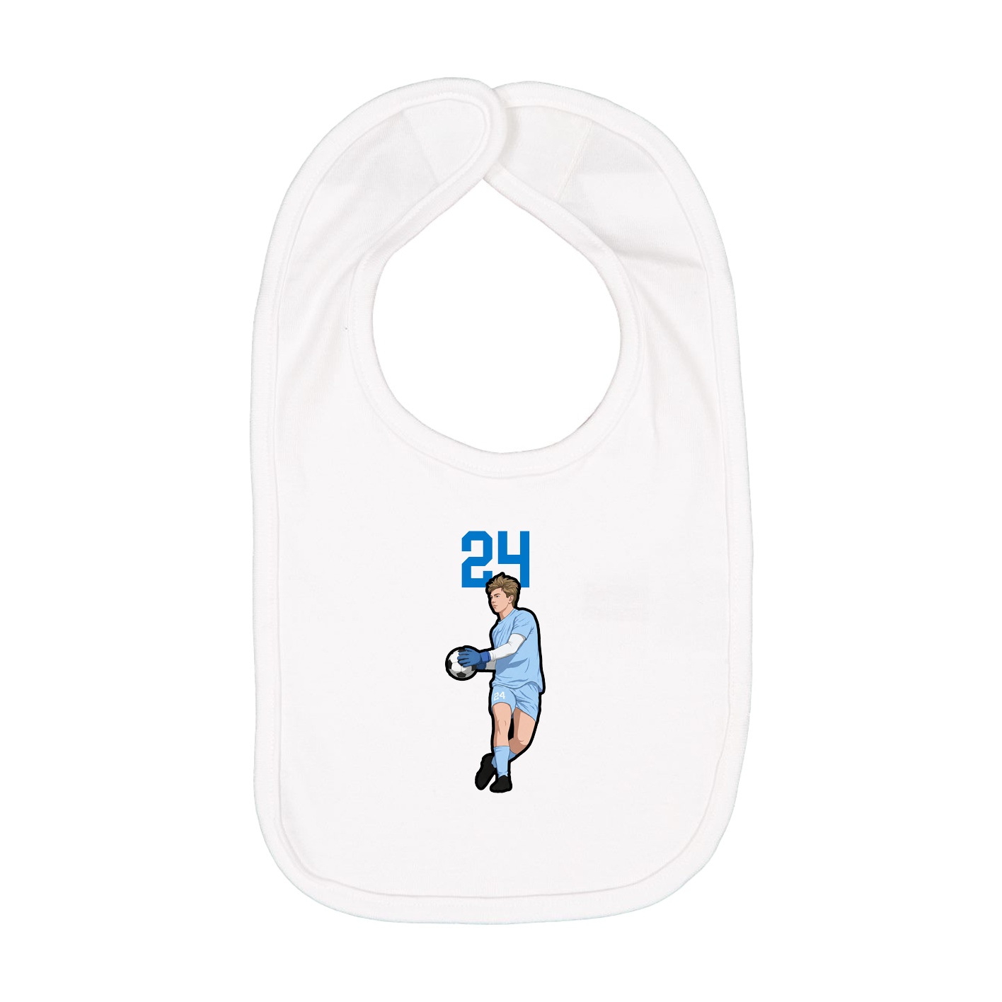 Infant Bib — Number Top in White