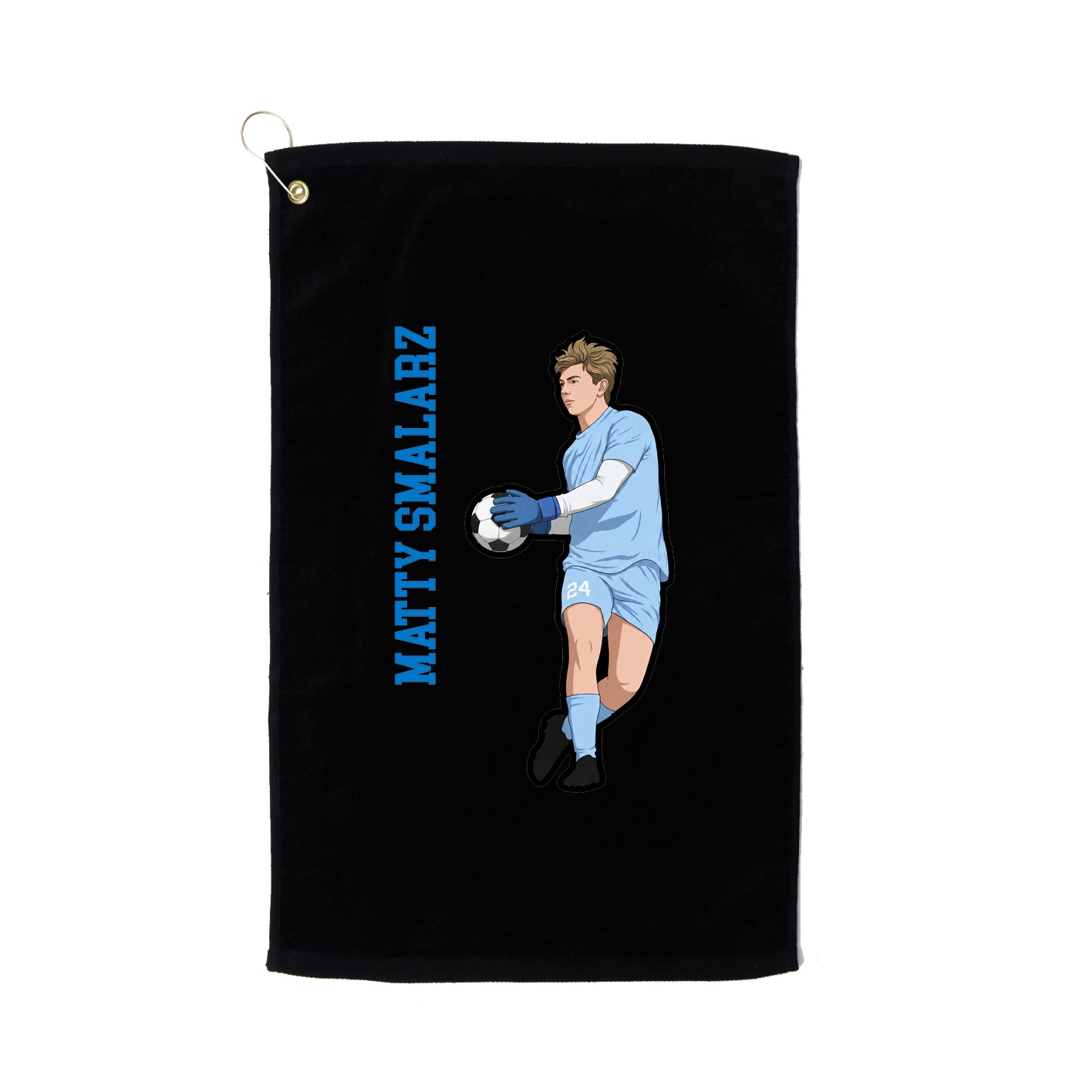 Golf Towel — Name Vertical in Black