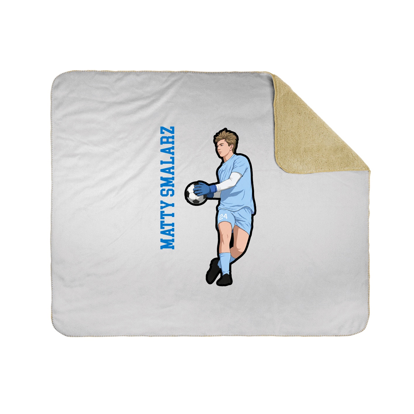 Throw Blanket — Name Vertical in White