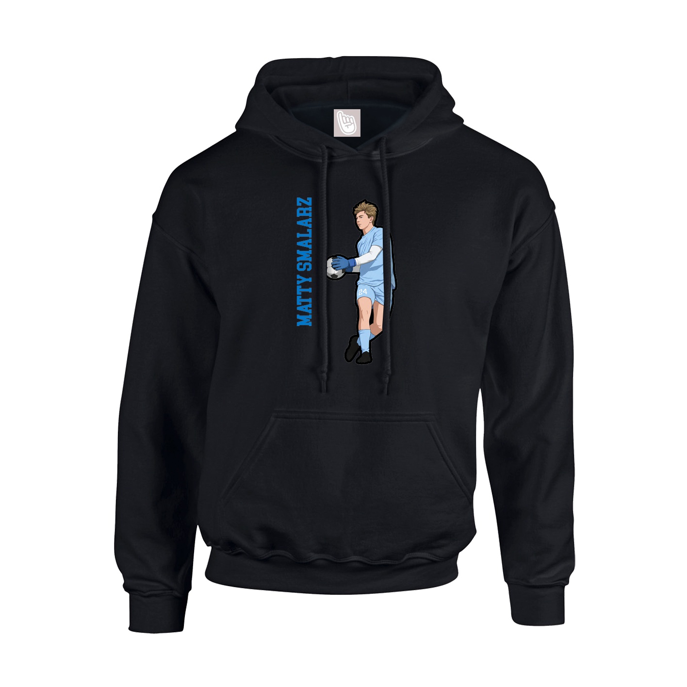 Youth Hoodie — Name Vertical in Black
