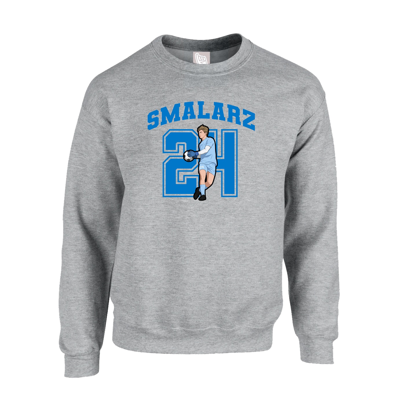 Fleece Crew — Number in Grey