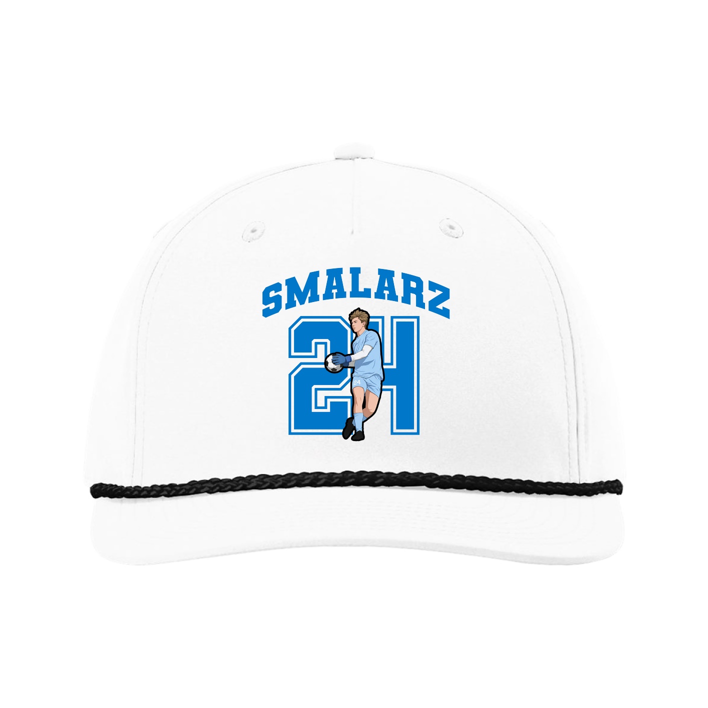 Five-Panel Classic Rope Cap — Number in White