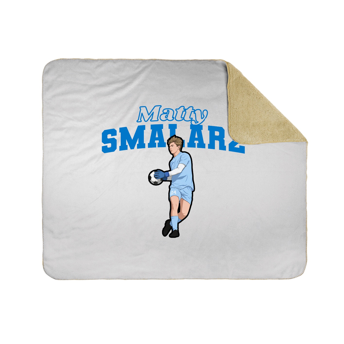 Throw Blanket — Name Arch in White