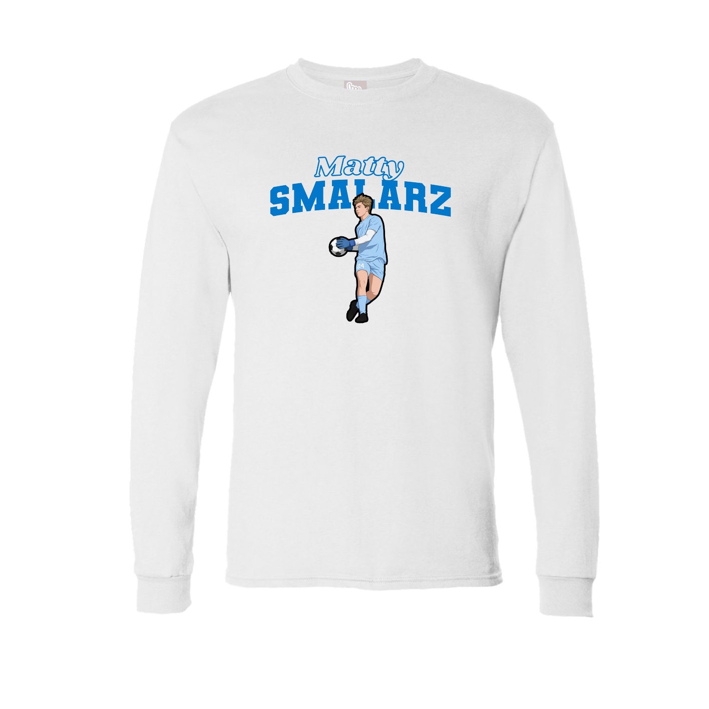 Long Sleeve Tee — Name Arch in White