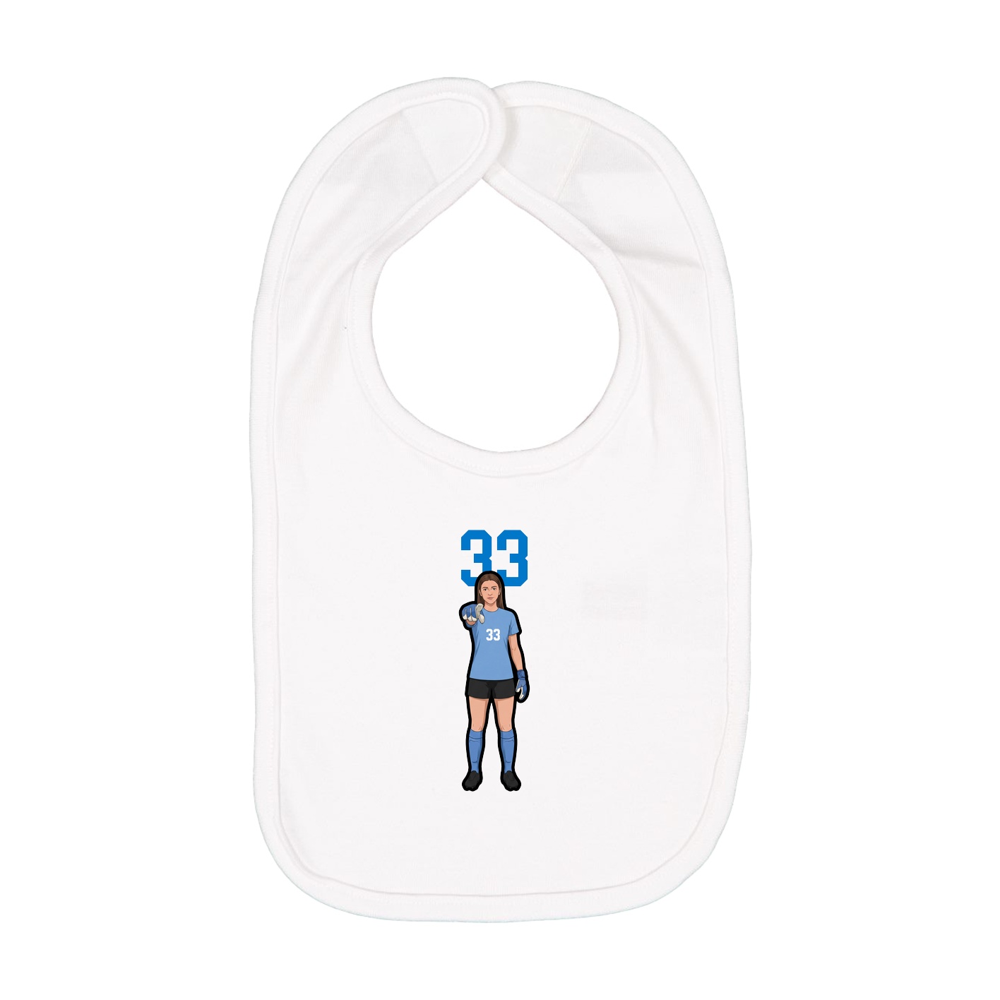 Infant Bib — Number Top in White