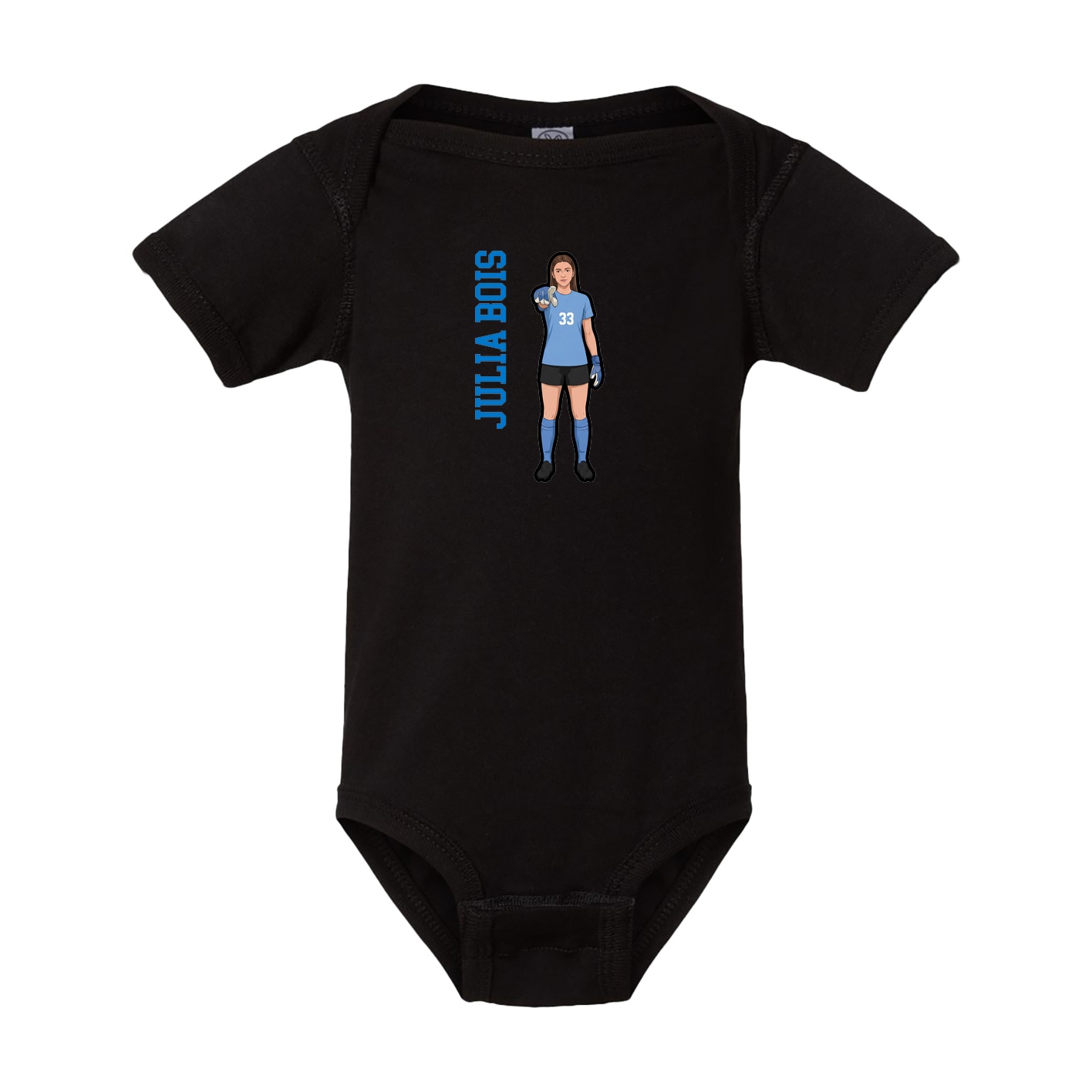 Baby Onesie — Name Vertical in Black
