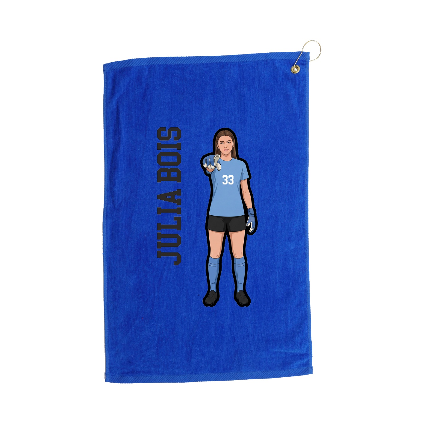 Golf Towel — Name Vertical in Royal